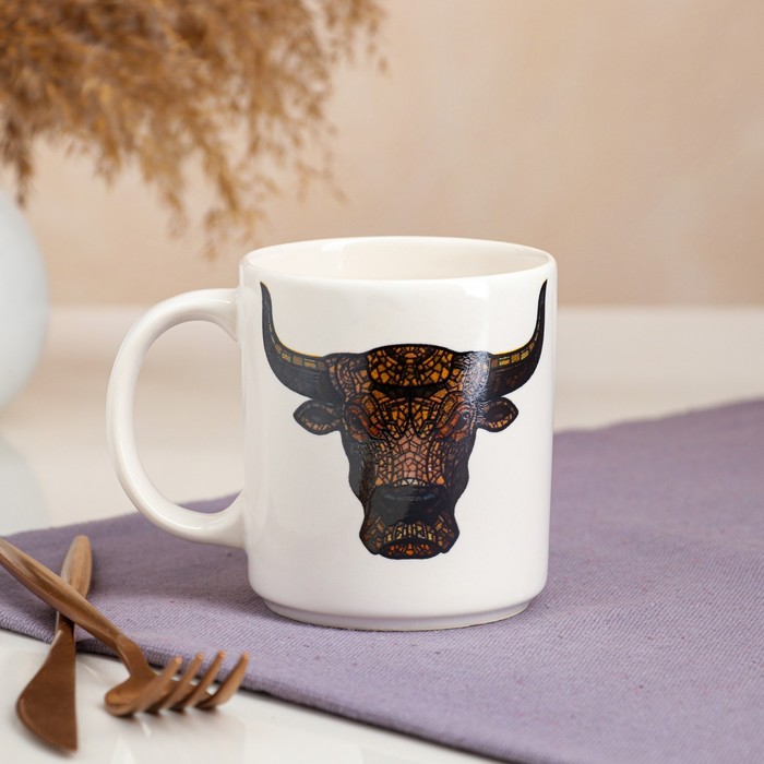 Кружка "Бык", белая, керамика, 0.35 л
Кружка "Бык", белая, керамика, 0.35 л