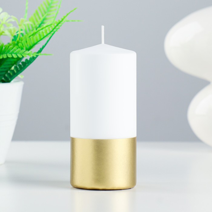 Свеча цилиндр, 12х 5, 6 см, белая с золотом
Свеча цилиндр, 12х 5, 6 см, белая с золотом