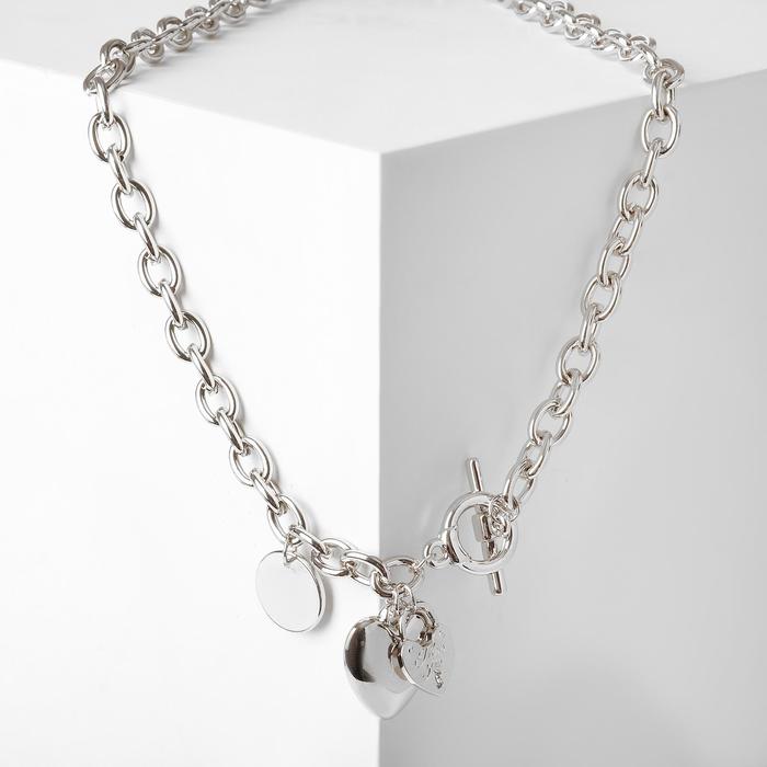 Кулон "Цепь" два сердца, цвет серебро, L=46 см
Кулон "Цепь" два сердца, цвет серебро, L=46 см