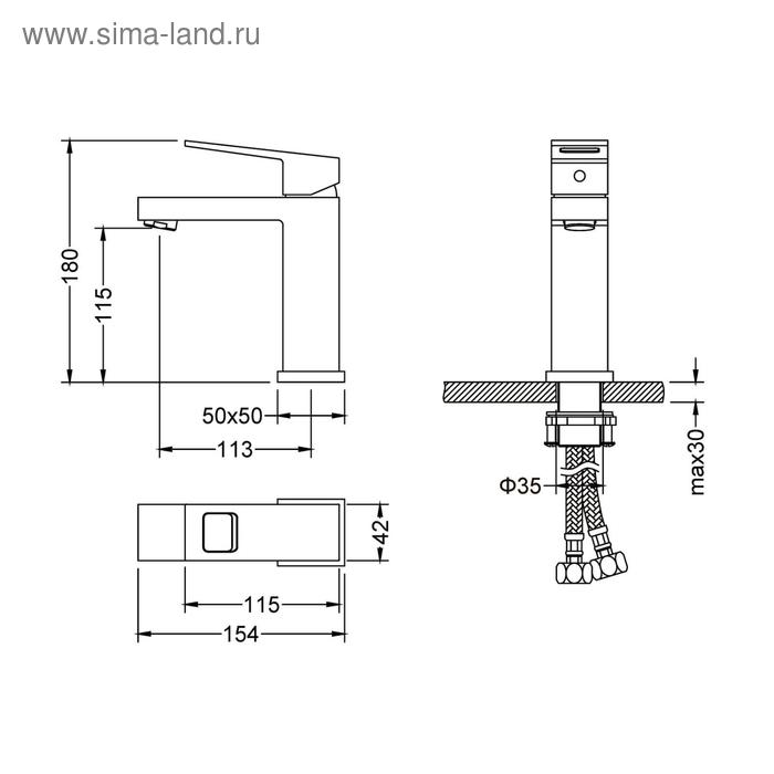 фото Смеситель для раковины timo briana 7161/03f, однорычажный, черный
