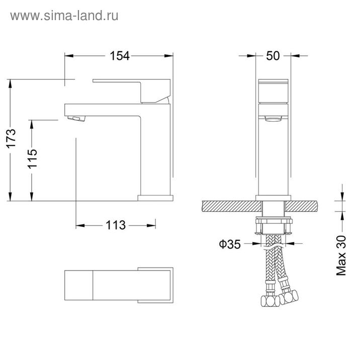 фото Смеситель для раковины timo selene 2061/03f, однорычажный, черный