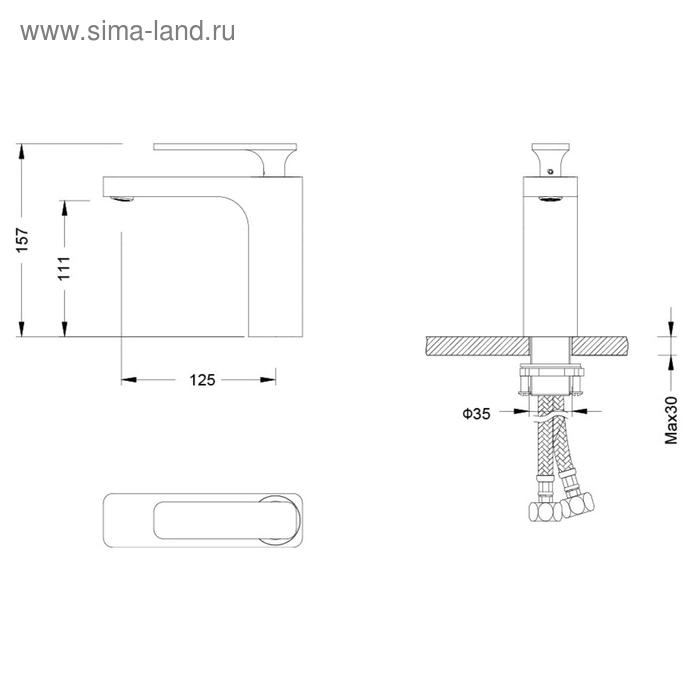 фото Смеситель для раковины timo torne 4361/03f, однорычажный, черный