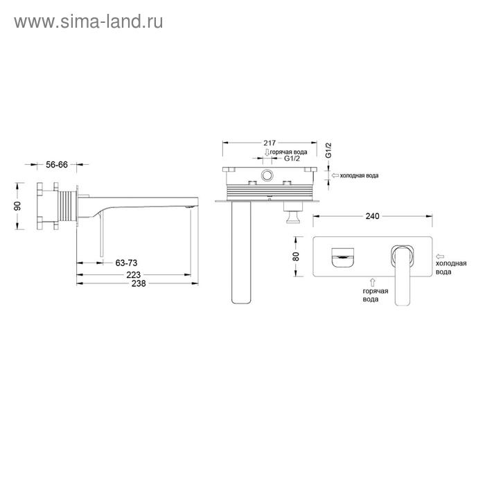 фото Смеситель для раковины timo torne 4371/03sm, однорычажный, встроенный, черный