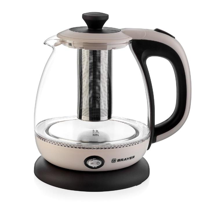 Чайник электрический BRAYER BR1046, стекло, 1 л, 1100 Вт, заварник, бежевый
Чайник электрический BRAYER BR1046, стекло, 1 л, 1100 Вт, заварник, бежевый