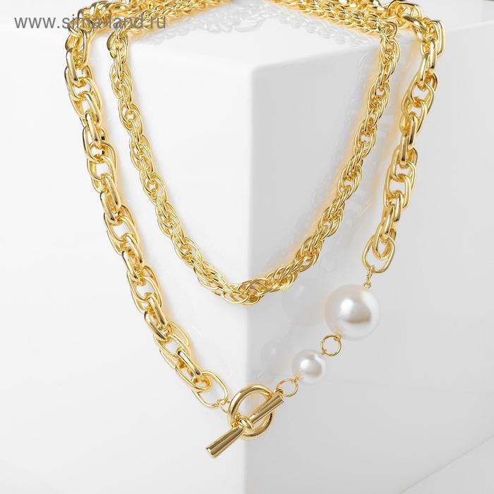 Кулон "Цепь" двойное плетение с жемчугом, цвет белый в золоте, L=60 см
Кулон "Цепь" двойное плетение с жемчугом, цвет белый в золоте, L=60 см