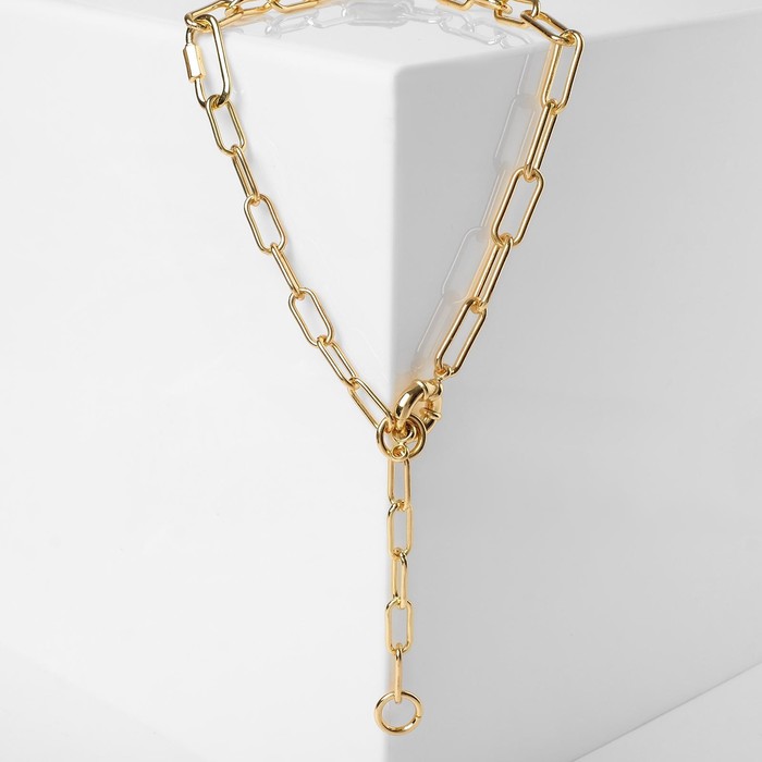 фото Кулон "цепь" круглый замок, цвет золото, l=36 см queen fair