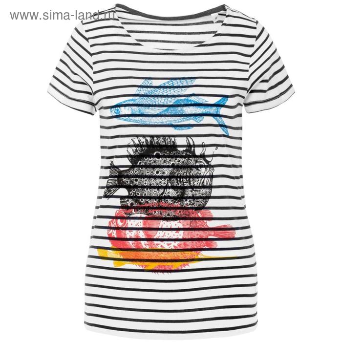 Футболка женская «Морские обитатели», размер XL, цвет белый, синий 
Футболка женская «Морские обитатели», размер XL, цвет белый, синий