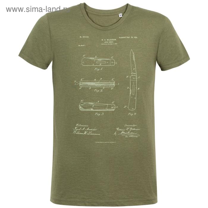 фото Футболка приталенная old patents. knife, размер xl, цвет хаки