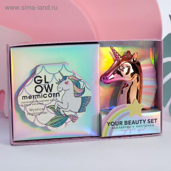 Набор: запечённый хайлайтер и кисть для макияжа Mermicorn Glow
Набор: запечённый хайлайтер и кисть для макияжа Mermicorn Glow