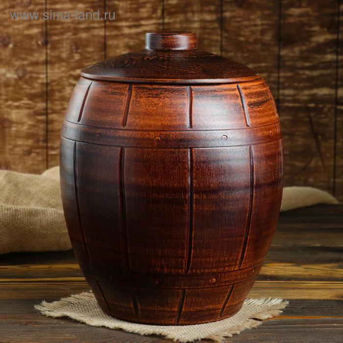 Бочка для засолки "Мия", гончарная, глазурь, красная глина, 8 л
Бочка для засолки "Мия", гончарная, глазурь, красная глина, 8 л