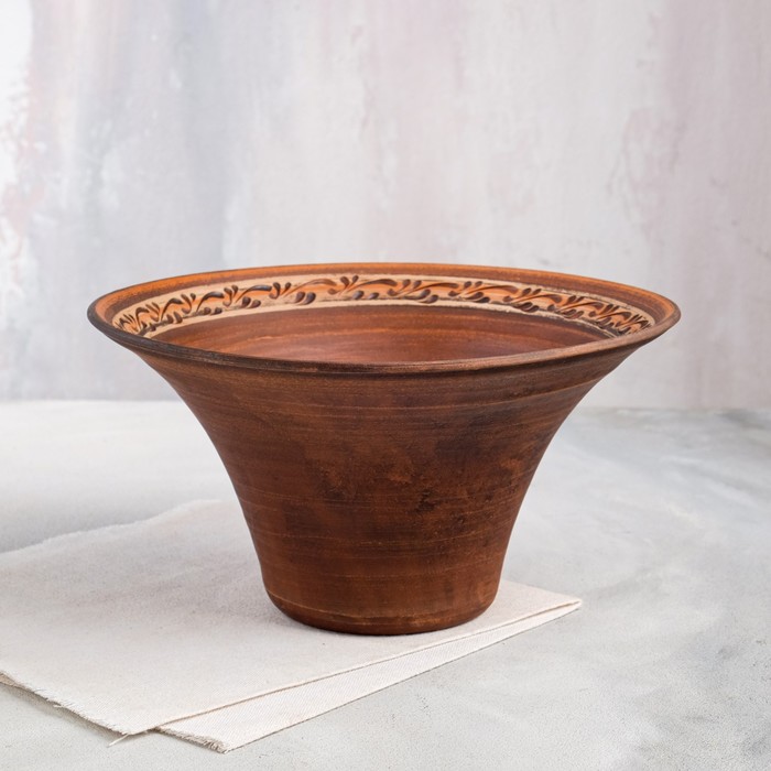 Салатник "Колокол", гончарный, ангоб, красная глина, 1.2 л
Салатник "Колокол", гончарный, ангоб, красная глина, 1.2 л