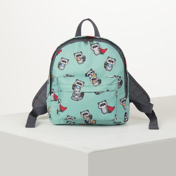 фото Рюкзак «еноты»,22х8х24, отд на молнии, н/карман, мятный rinax