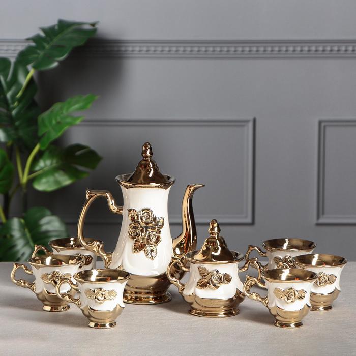 Кофейный сервиз "Королевский", цвет белый, 8 предметов: чайник 1 л, сахарница 0.4 л, чашки 0.2 л
Кофейный сервиз "Королевский", цвет белый, 8 предметов: чайник 1 л, сахарница 0.4 л, чашки 0.2 л