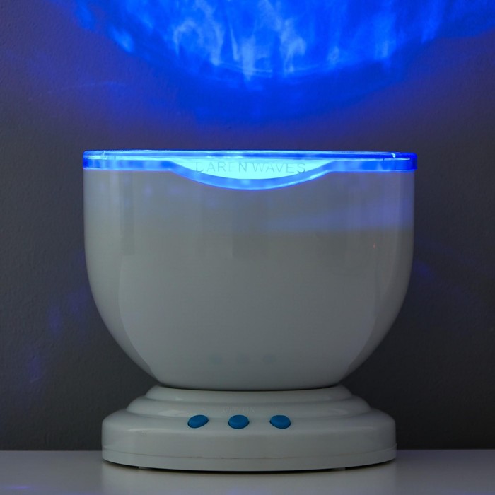 фото Ночник-проектор "модерн" led usb многорежимный бело-синий 13,5х13,5х12,5 см risalux