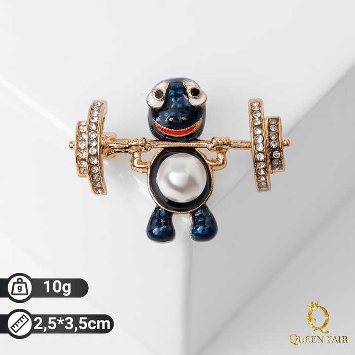 Брошь "Черепашка" со штангой, цвет сине-белый в золоте
Брошь "Черепашка" со штангой, цвет сине-белый в золоте