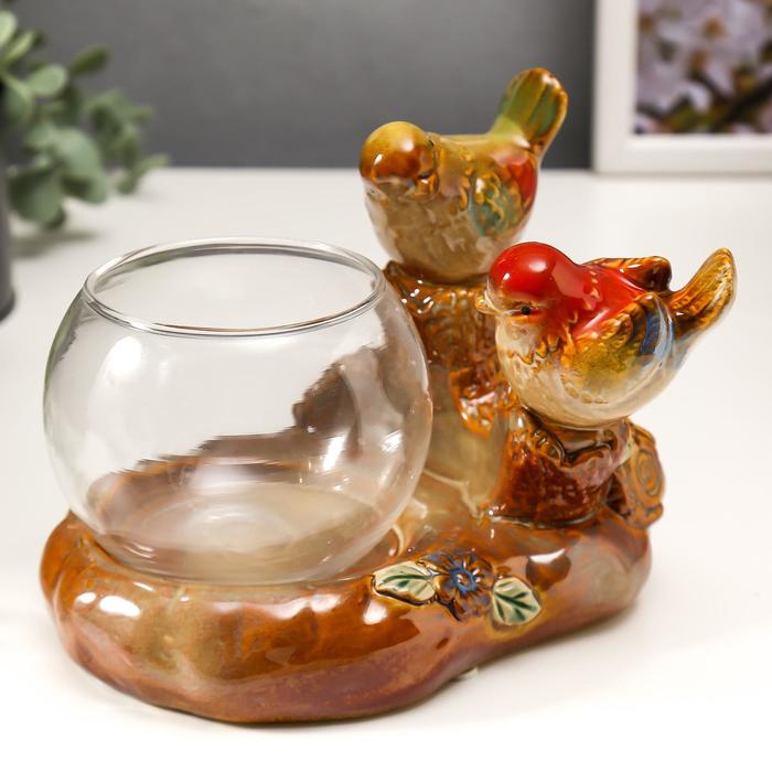 Сувенир керамика вазон "Цветные воробьи на брёвнышке" 13х16,5х12 см
Сувенир керамика вазон "Цветные воробьи на брёвнышке" 13х16,5х12 см