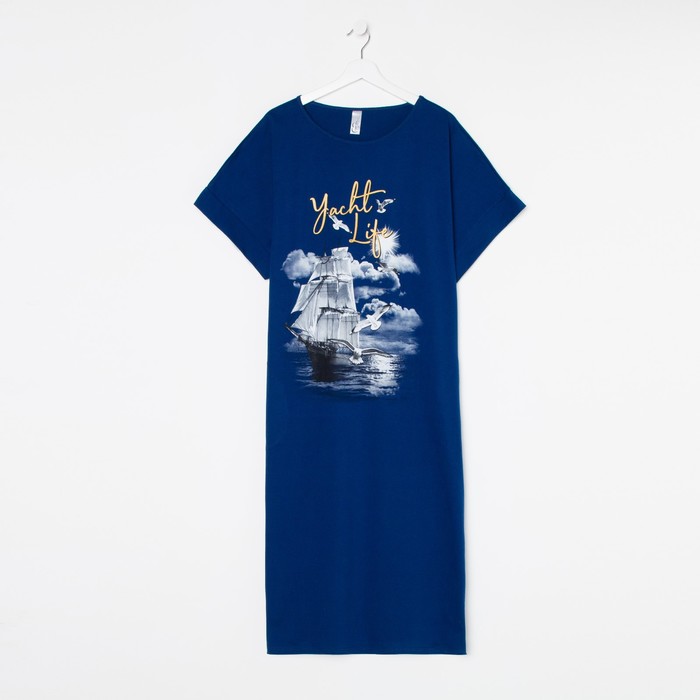 фото Платье женское «штиль», цвет тёмно-синий, размер 50 трикотаж с любовью