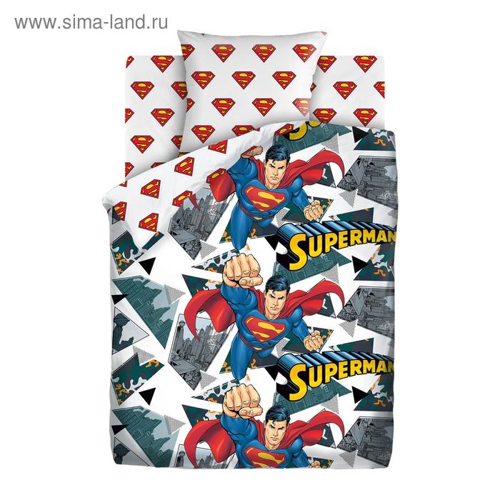 фото Постельное бельё 1,5 «супермен» 143х215, 150х214, 70х70 см супермэн