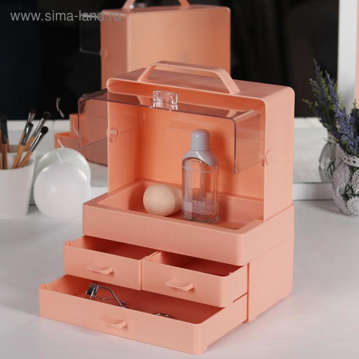 Органайзер для хранения косметических принадлежностей, 4 ячейки, 25 × 21 × 15 см, цвет розовый
Органайзер для хранения косметических принадлежностей, 4 ячейки, 25 × 21 × 15 см, цвет розовый