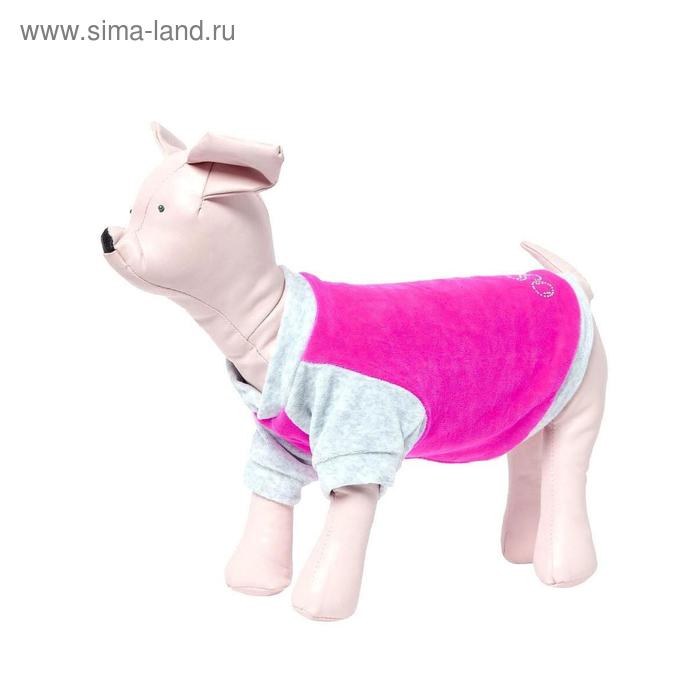 фото Толстовка osso для собак, велюр, размер 32 (дс 32, ог 39-41 см), розовая osso fashion