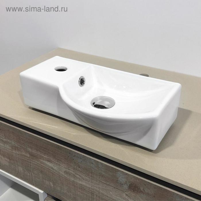 фото Раковина comforty 7947ar, правая, подвесная, цвет белый