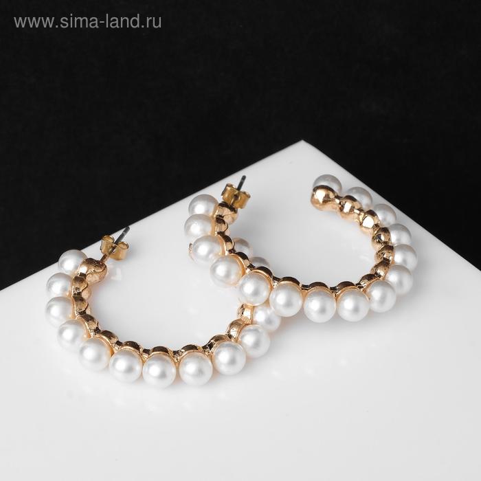 Серьги-кольца "Жемчужный ряд", d=4,3, цвет белый в золоте
Серьги-кольца "Жемчужный ряд", d=4,3, цвет белый в золоте