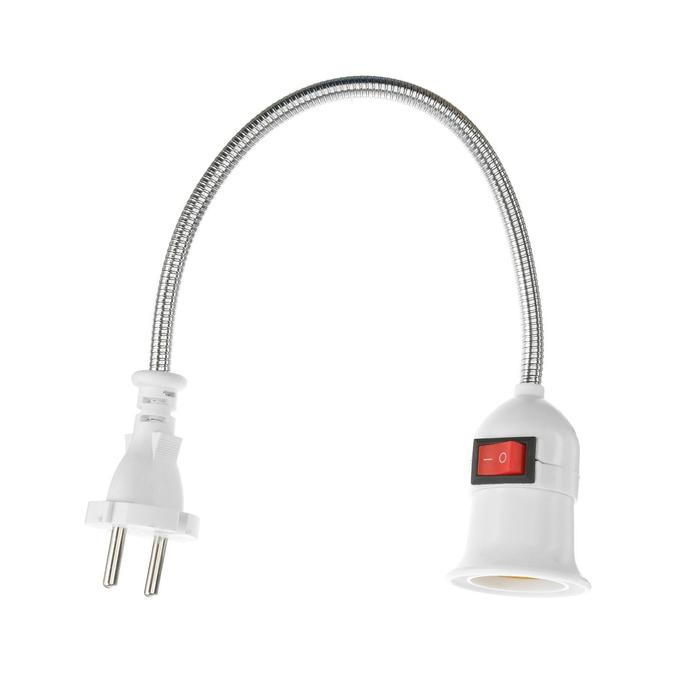 Переходник вилка-патрон, E27, гибкий 300 мм c выключателем, белый
Переходник вилка-патрон, E27, гибкий 300 мм c выключателем, белый