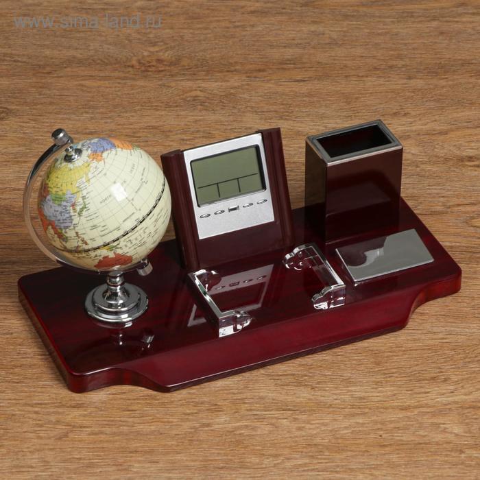 Набор настольный 5в1 (часы, карандашница, глобус, лого, подставка)
Набор настольный 5в1 (часы, карандашница, глобус, лого, подставка)