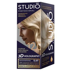 Комплект для окрашивания волос Studio Professional 3D Holography, тон 12.07 изысканный блонд
Комплект для окрашивания волос Studio Professional 3D Holography, тон 12.07 изысканный блонд