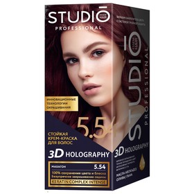Стойкая крем-краска для волос Studio Professional 3D Holography, тон 5.54 махагон 
Стойкая крем-краска для волос Studio Professional 3D Holography, тон 5.54 махагон