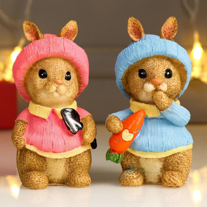 Сувенир полистоун "Зайчики в вязаных шапках и кофточках" набор 2 шт 15х7х7,5 см
Сувенир полистоун "Зайчики в вязаных шапках и кофточках" набор 2 шт 15х7х7,5 см