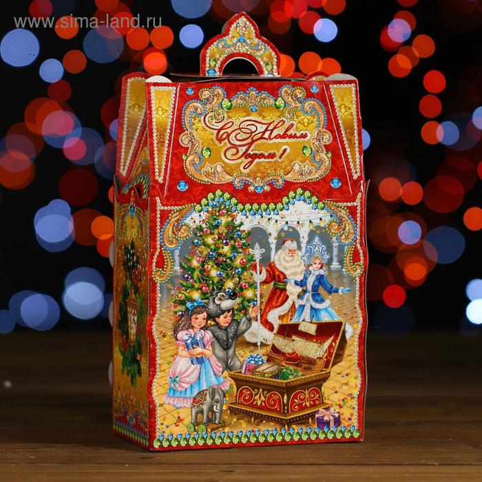 фото Коробка подарочная "дед мороз", замок малый, 14,6 х 8,2 х 32 см