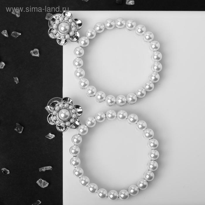 Серьги с жемчугом "Круг" с цветком, цвет белый в серебре
Серьги с жемчугом "Круг" с цветком, цвет белый в серебре