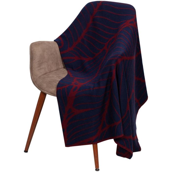 Плед In Leaf, размер 140x200 см, цвет синий, бордовый 
Плед In Leaf, размер 140x200 см, цвет синий, бордовый