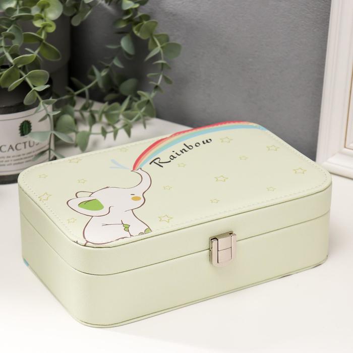 Шкатулка кожзам под часы 1 отделение и бижутерию "Слонёнок и радуга" 7х22,5х14,5 см
Шкатулка кожзам под часы 1 отделение и бижутерию "Слонёнок и радуга" 7х22,5х14,5 см