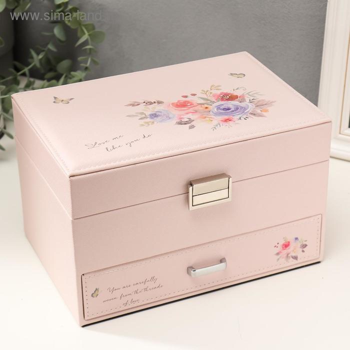 Шкатулка кожзам для украшений "Букет с розами" 14,5х15,5х22,5 см
Шкатулка кожзам для украшений "Букет с розами" 14,5х15,5х22,5 см