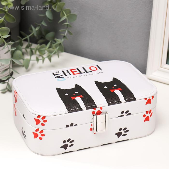 Шкатулка кожзам под часы 1 отделение и бижутерию "Чёрные коты" 7х20х14 см
Шкатулка кожзам под часы 1 отделение и бижутерию "Чёрные коты" 7х20х14 см