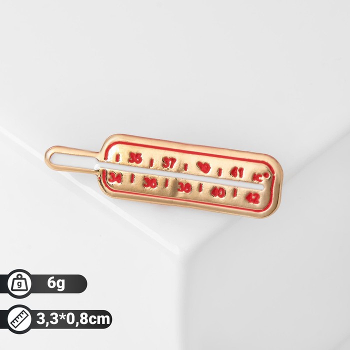 Брошь "Медицина" термометр, цвет красно-белый в золоте
Брошь "Медицина" термометр, цвет красно-белый в золоте