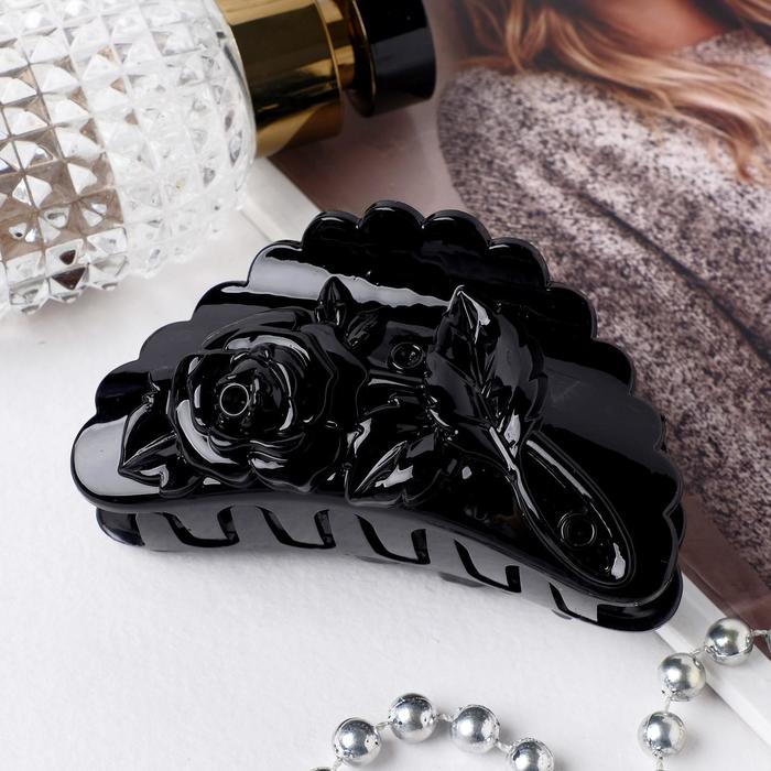 Краб для волос "Глянец" розочка, 9 см, чёрный
Краб для волос "Глянец" розочка, 9 см, чёрный