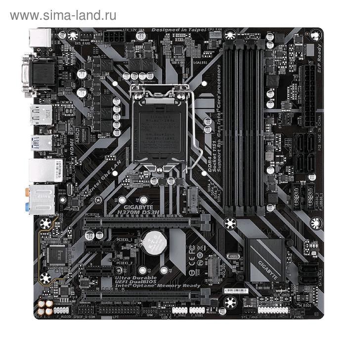 Материнская плата Gigabyte H370M DS3H, LGA1151v2, H370, 4xDDR4, VGA, DVI, HDMI, DP, mATX
Материнская плата Gigabyte H370M DS3H, LGA1151v2, H370, 4xDDR4, VGA, DVI, HDMI, DP, mATX