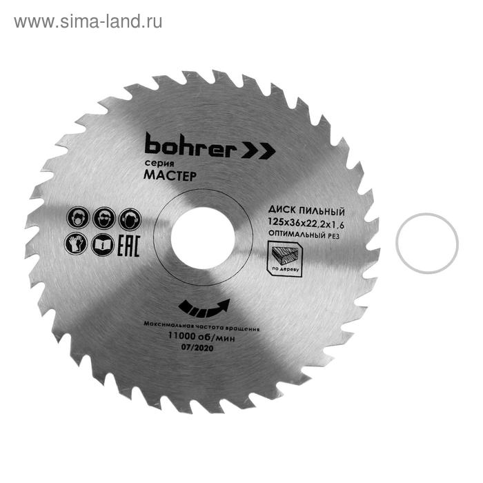 Диск пильный по дереву Bohrer 38112536, 125х36х22.2х1.6 мм, оптимальный рез
Диск пильный по дереву Bohrer 38112536, 125х36х22.2х1.6 мм, оптимальный рез