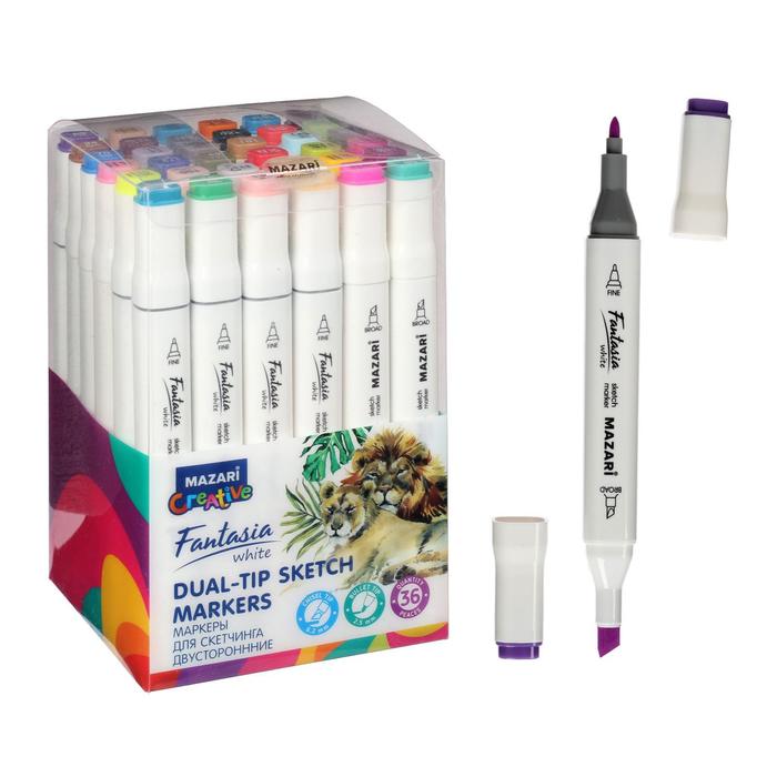 Маркеры для скетчинга двусторонние Mazari Fantasia White, 36 цветов, Main colors (основные цвета)
Маркеры для скетчинга двусторонние Mazari Fantasia White, 36 цветов, Main colors (основные цвета)