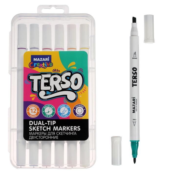 Маркер для скетчинга набор Mazari Terso, 12 цветов, корпус круглый
Маркер для скетчинга набор Mazari Terso, 12 цветов, корпус круглый