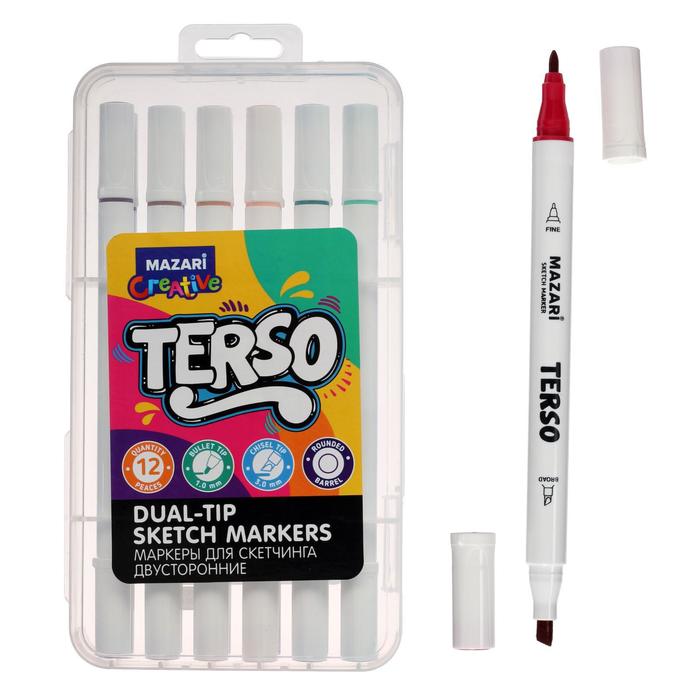 Маркеры для скетчинга двусторонние Mazari Terso, 12 цветов
Маркеры для скетчинга двусторонние Mazari Terso, 12 цветов