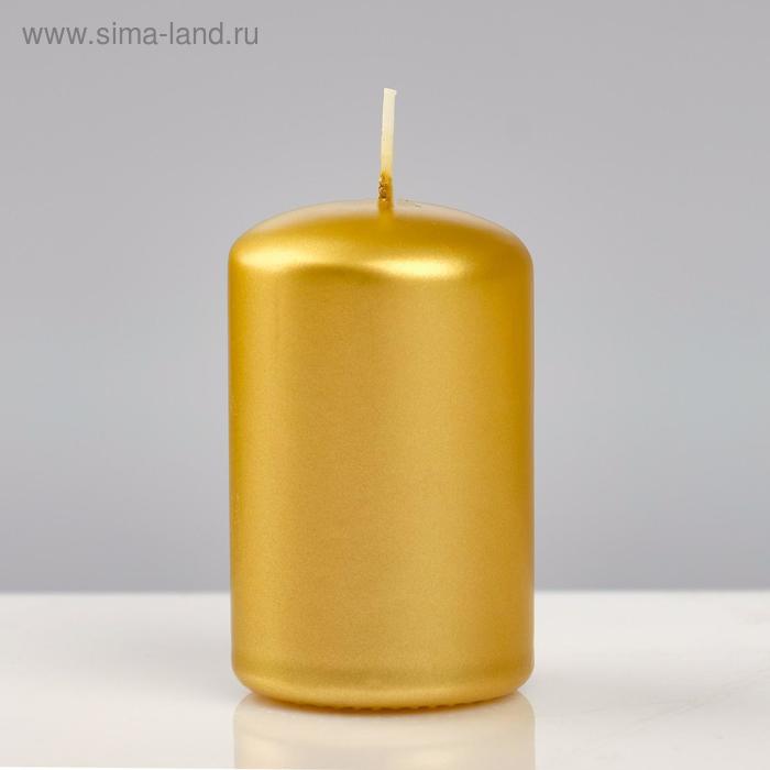 Свеча - цилиндр лакированная, "Platinum", 5×8 см, золотой металлик 
Свеча - цилиндр лакированная, "Platinum", 5×8 см, золотой металлик