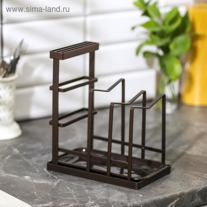 Подставка для ножей и разделочных досок Доляна, 25,3×22×13,5 см, с поддоном, цвет коричневый
Подставка для ножей и разделочных досок Доляна, 25,3×22×13,5 см, с поддоном, цвет коричневый