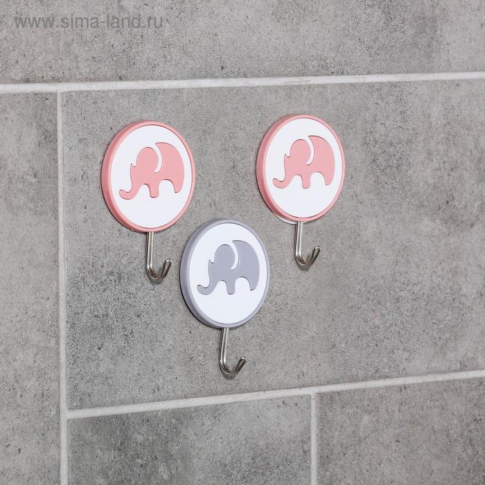 Набор крючков на липучке «Слоники», 3 шт цвет МИКС 
Набор крючков на липучке «Слоники», 3 шт цвет МИКС