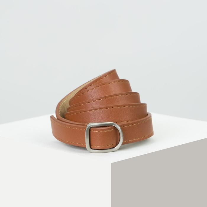 Ремень женский, ширина - 1,8 см, пряжка металл, цвет коричневый 
Ремень женский, ширина - 1,8 см, пряжка металл, цвет коричневый