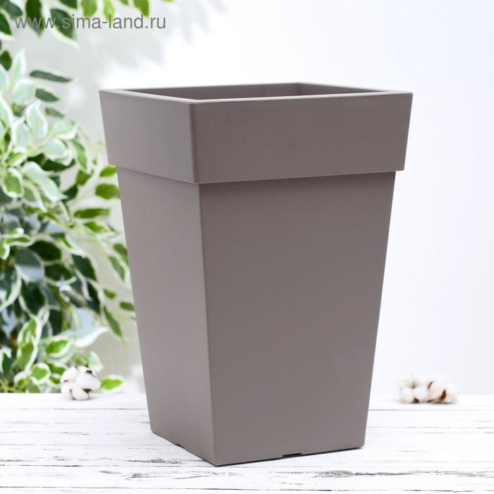 Кашпо со вставкой «Тубус», 14 л, цвет серый 
Кашпо со вставкой «Тубус», 14 л, цвет серый