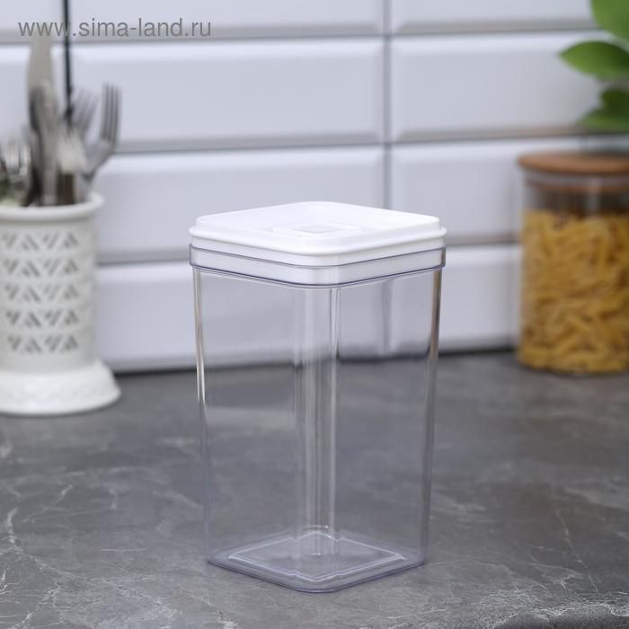 Ёмкость для сыпучих продуктов, 1,3 л, цвет прозрачный-белый
Ёмкость для сыпучих продуктов, 1,3 л, цвет прозрачный-белый